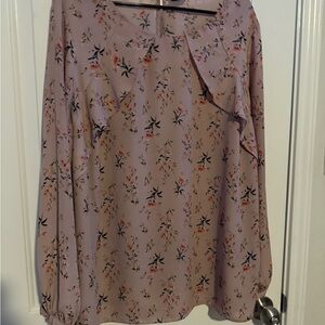 Floral Blouse with Ruffle Detail